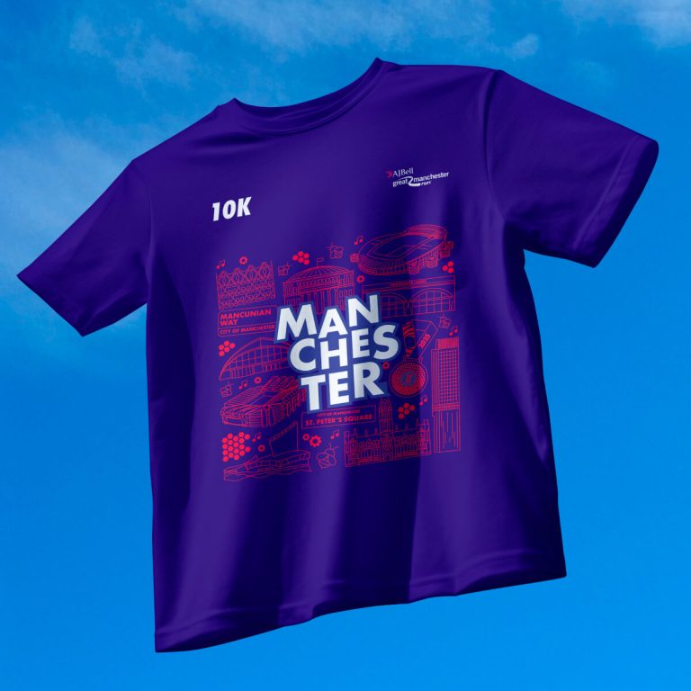 Great Manchester 10k 2025 finisher t-shirt