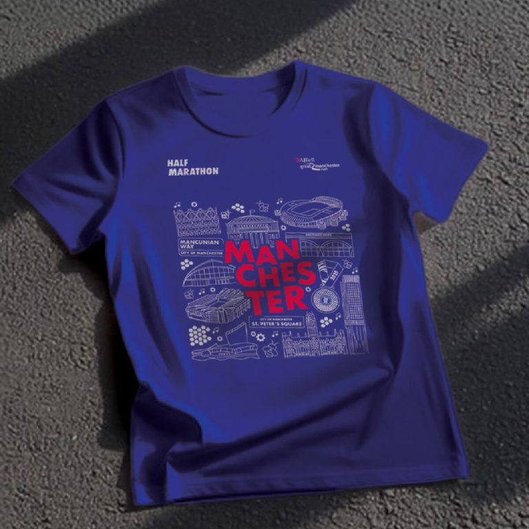 Great Manchester Run half marathon 2025 finisher t-shirt